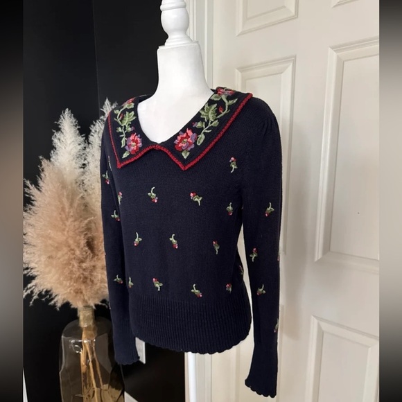 Vintage Herman Geist Hand Embroidered Sweater 
Size Medium - Picture 6 of 12